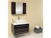 Fresca FVN6183ES Modello Espresso Modern Bathroom Vanity with Marble Countertop