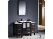 Fresca FVN62 122412ES UNS Torino 48 in. Espresso Modern Bathroom Vanity with 2 Side Cabinets Integrated Sink