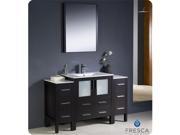 Fresca FVN62 123012ES UNS Torino 54 in. Espresso Modern Bathroom Vanity with 2 Side Cabinets Integrated Sink