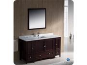 Fresca FVN20 123612MH Oxford 60 in. Mahogany Traditional Bathroom Vanity with 2 Side Cabinets