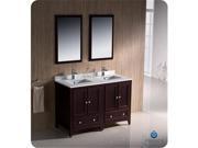 Fresca FVN20 2424MH Oxford 48 in. Mahogany Traditional Double Sink Bathroom Vanity