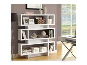 Monarch Specialties I 2532 White Hollow Core 55 in. Modern Bookcase