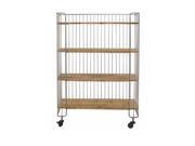 Benzara 87803 Metal Wood Storage Shelf