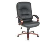 Lorell LLR60338 Executive High Back Chair 2 6 .50in.x30in.x46 .25in. MY BK Lthr