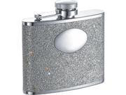 Visol VF1103 Star Silver Glitter Stainless Steel 4oz Hip Flask