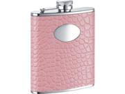 Visol VF1179 Annabella Light Pink Synthetic Leather Stainless Steel 6oz Hip Flask