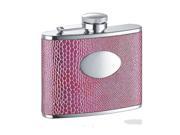 Visol VF1181 Anaconda Hot Pink Synthetic Leather Stainless Steel 4oz Hip Flask