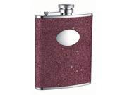 Visol VF1208 Carina Red Glitter Stainless Steel 6oz Hip Flask