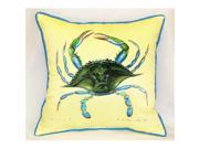 Betsy Drake HJ004 Blue Crab Female Art Only Pillow 18 x18