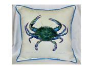 Betsy Drake HJ005 Blue Crab Male Art Only Pillow 18 x18