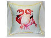Betsy Drake HJ384 Two Flamingos Art Only Pillow 18 x18