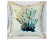Betsy Drake HJ703 Blue Coral Art Only Pillow 18 x18