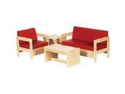 Early Childhood Resource ELR 0680 4 Piece Living Room Set Birch in Red