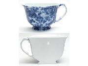 Porcelain Tea Cup Wall Pocket Blue Floral