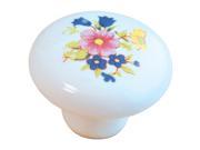 Ultra 1 .25 in. Round White Porcelain With Colored Wildflower Designers Edge Cabi