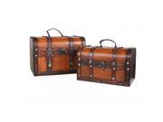 Quickway Imports QI003006.2 Decorative Leather Treasure Box Small Trunk Chest