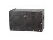 Quickway Imports QI003007 Decorative Leather Wooden Trunk