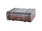 Quickway Imports QI003009 Wood Leather Suitcase