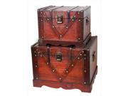 Quickway Imports QI003027.2 Old Style Treasure Chest Set of 2