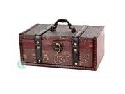 Quickway Imports QI003029 Decorative Leather Treasure Trunk Box