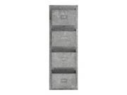 Woodland 49108 Four Tiered Metal Galvanize Wall Pocket with Letterbox Design