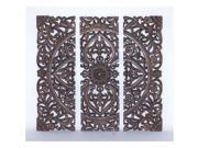 Woodland Import 14404 36 in.H Modern Wood Wall Panel with Dark Finish Set of 3