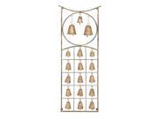 Woodland 26805 Metal Bell Wall Hanging Plague with Eighteen Bells in Exquisite Circle and Square Design