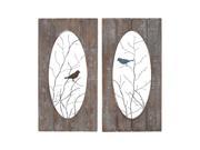 Woodland 93832 Wooden Assorted Set of 2 Panel Wall Decor