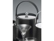 Kraftware 46373 San Remo Eclipse 3 Quart Ice Bucket with Stitched Handle and Metal Cover