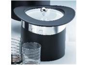 Kraftware 63175 Top Hats Black with Chrome 3 Quart Ice Bucket with Band and Lucite Cover