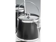 Kraftware 67568 Sophisticates Black with Polished Chrome 3 Quart Ice Bucket with Bale Handle Bands and Metal Cover