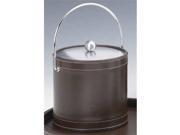 Kraftware 68868 Stitched Brown 3 Quart Ice Bucket with Bale Handle and Metal Cover