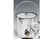 Kraftware 75864 Mylar Polished Chrome 3 Quart Ice Bucket with Bale Handle Lucite Cover with Flat Knob