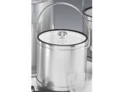Kraftware 76364 Mylar Brushed Chrome 3 Quart Ice Bucket with Bale Handle Lucite Cover with Flat Knob