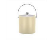 Kraftware 11366 B.C. Ivory 3 Quart Ice Bucket Chrome Bale Handle Chrome Flat Knob Frosted Vinyl Lid