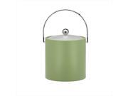 Kraftware 14666 B.C. Mist Green 3 Quart Ice Bucket Chrome Bale Handle Chrome Flat Knob Frosted Vinyl Lid