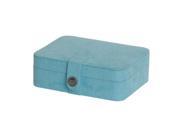 Mele Co 0057340M Giana Plush Fabric Jewelry Box with Lift Out Tray in Aqua