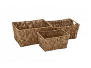 Benzara 48972 Seagrass Basket Set of 3