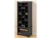 Prepac Mfg BUSR 0008 1 Black Tall Shoe Cubbie Cabinet
