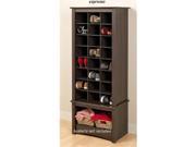 Prepac Mfg EUSR 0008 1 Espresso Tall Shoe Cubbie Cabinet