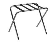 Household Essentials 2125 1 Luggage Rack KD Chrome with Black Straps