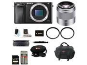 Sony a6000 Alpha A6000 Mirrorless Digital Camera Body with 50mm Lens Bundle and 32GB Deluxe Accessory Kit