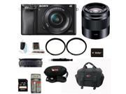 Sony a6000 Alpha A6000 Mirrorless Digital Camera with 16 50mm and 50mm Lens Bundle and Best 32GB Mirrorless Camera Kit
