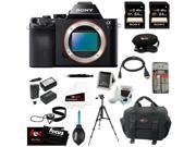 Sony a7r ILCE7R B ILCE7RB 36.3 MP a7R Full Frame Interchangeable Digital Lens Camera Bundle Sony 64GB SDHC Memory Card Replacement NP FW50 Two Batteries wit