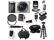 Sony a6000 Alpha a6000 24.3 MP Interchangeable Lens Camera with 16 50mm Power Zoom Lens Silver Sony 64GB Deluxe Accessory Kit