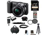 Sony a5000 Alpha A5000 Mirrorless Digital Camera with Adobe Photoshop Lightroom 5 and 64GB Deluxe Accessory Kit
