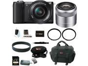 Sony a5000 Alpha A5000 Mirrorless Digital Camera Black with 16 50mm and 30mm Lens Bundle and 32GB Best mirrorless Camera Kit