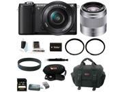 Sony a5000 Alpha A5000 Mirrorless Digital Camera Black with 16 50mm and 50mm Lens and 32GB Best Mirrorless Camera Kit