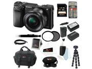 Sony a6000 Alpha ILCE 6000L B ILCE6000LB 24.3 Interchangeable Lens Camera with 16 50mm Power Zoom Lens Sony 64GB SDHC Card Camera Bag Tiffen 4.05mm UV Pro