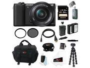 Sony a5100 Sony Alpha a5100 ILCE5100L B with 16 50mm Lens 24MP Mirrorless Interchangeable Lens Digital Camera Black 64GB Bundle
